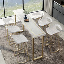 Bar Table And Chairs Combined Commercial Solid Wood Bar Milk Tea Shop Long Bar High Foot Home Window Leaned Against Wall Narrow Table