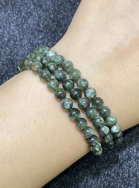 天然绿龙晶三圈手串时尚小清新