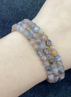 天然彩骨干三圈手串时尚小清新