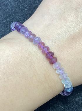 天然萤石刻面盘珠手串时尚小清新