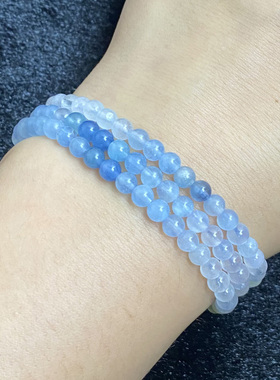 天然摩根石三圈手串时尚小清新