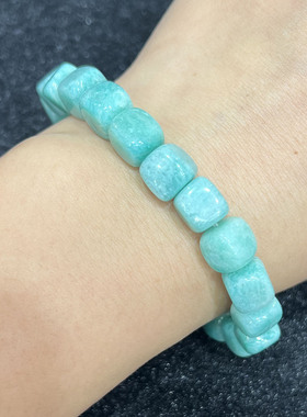 天然老矿天河石随形手串时尚百搭