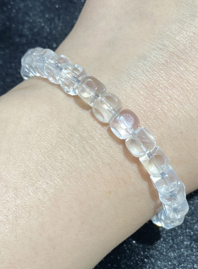 天然奶白晶切面手串时尚小清新