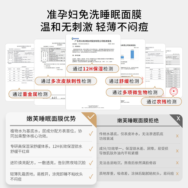 嫩芙准孕妇睡眠面膜免洗专用补水保湿舒缓复活草涂抹面膜护肤品,淘宝优惠券,粉丝福利购,淘宝优惠卷
