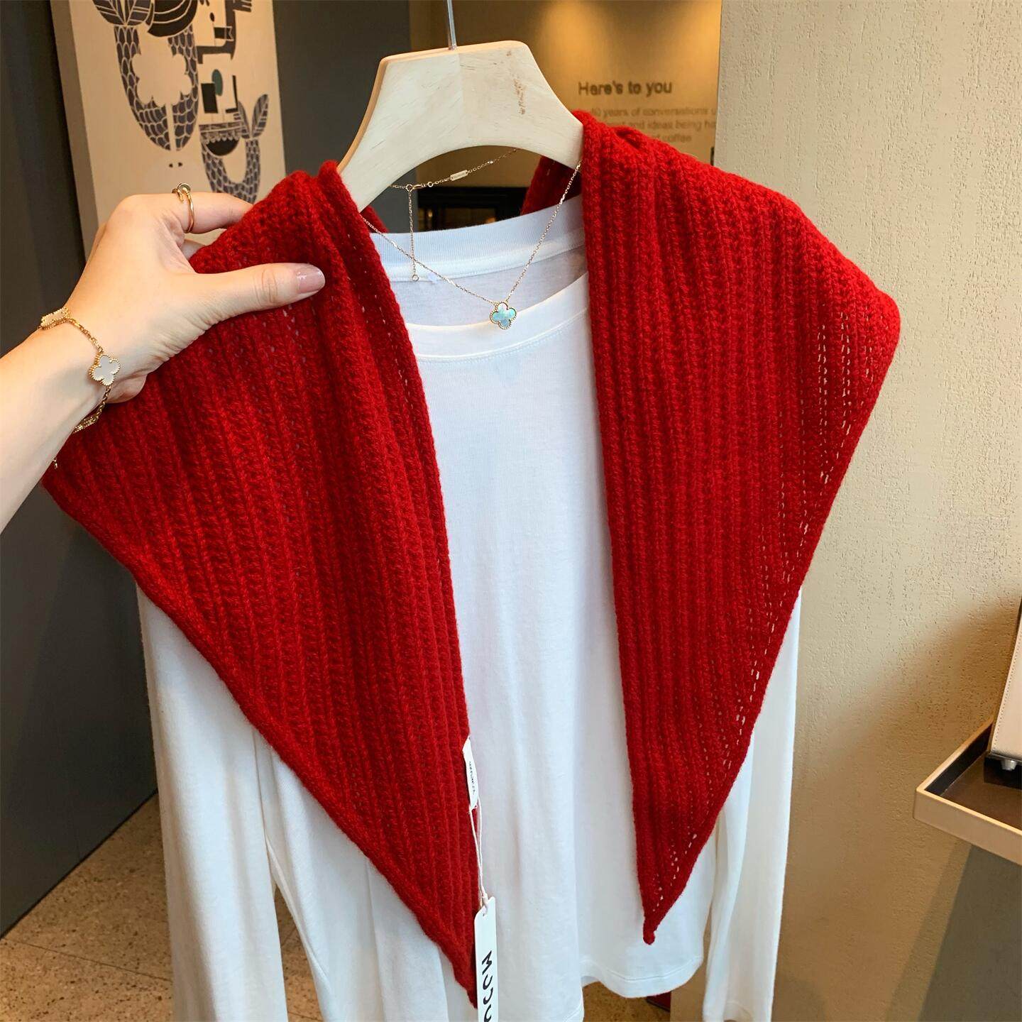 马尔斯绿100%澳洲纯羊毛三角巾披肩围巾女秋冬季韩版百搭保暖围脖,淘宝优惠券,粉丝福利购,淘宝优惠卷