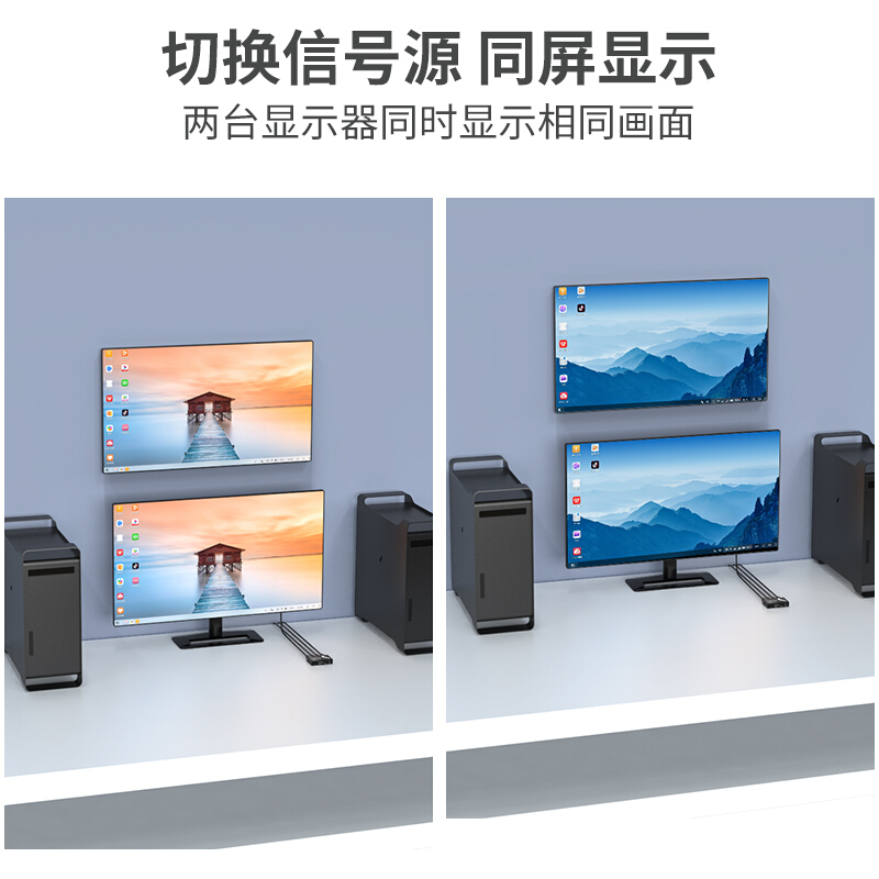 迈拓维矩 MT-HD2-2 高清HDMI切换器分配器2进2出带遥控器电脑笔记本监控显示器投影仪电视共享器1080P支持3D - 图1