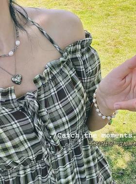 甜辣妹爱心项链吊坠珍珠