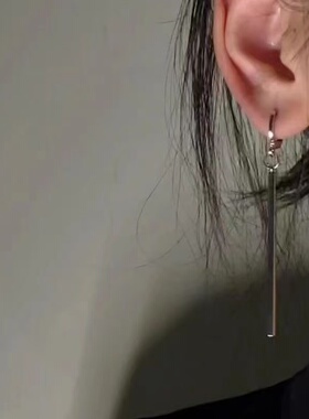 一字短棒简约耳钉女耳环