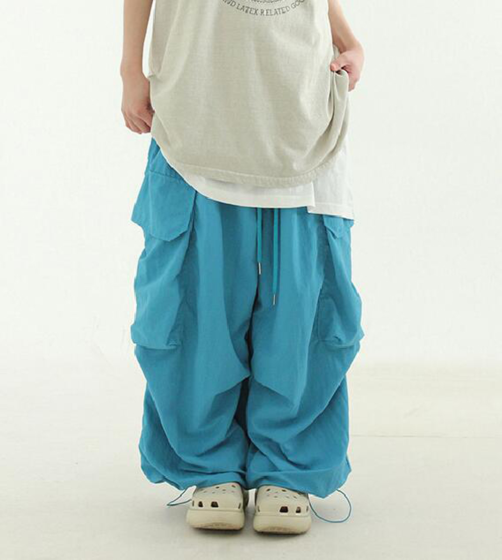 小北韩国代购男装东休闲裤oversize taslan cargo banding pants