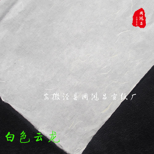 周鸿昌宣纸10张六尺 构皮 云龙皮宣纸 半生半熟长粗纤维书法绘画 - 图0