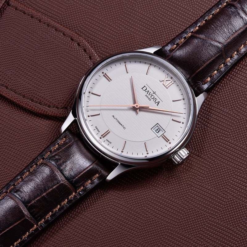 【直营】迪沃斯DAVOSA  透底绅士经典系列  商务机械男表瑞士手表
