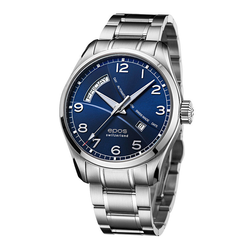 瑞士爱宝时EPOS 设计师蓝调蓝系列 3402.142.20.36.30 男士机械表