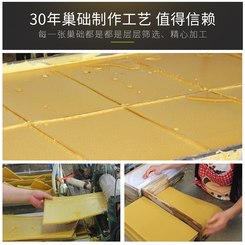 中蜂巢础蜂蜡巢基巢脾30片装蜜蜂巢纸蜂群繁殖专用蜂具养蜂工具