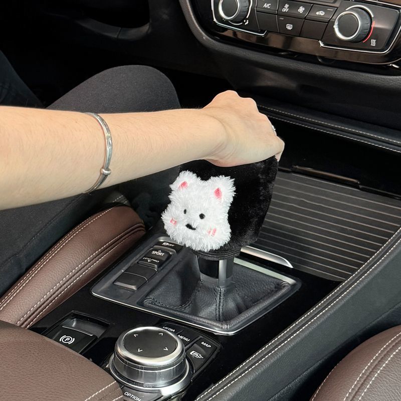 汽车手挡把套冬季毛绒档把套档位套卡通可爱挡位保护套自动排挡套 - 图0