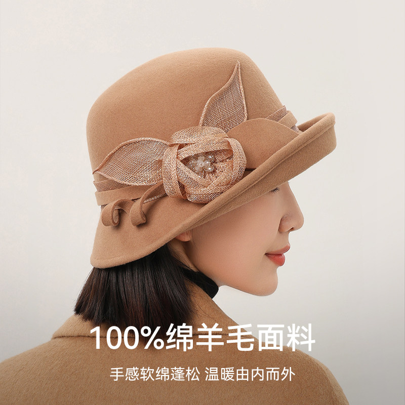 上海故事秋冬女绵羊毛帽子复古百搭保暖渔夫帽加厚送长辈礼盒,淘宝优惠券,粉丝福利购,淘宝优惠卷