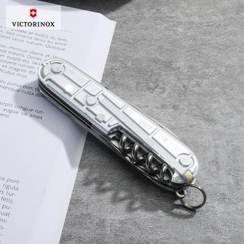 ດັ້ງເດີມ Victorinox Swiss Army Knife 91MM Standard 1.3603.T7 Silver Transparent Multi-Function Knife