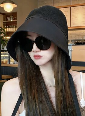 夏季女士大檐遮脸遮阳渔夫帽