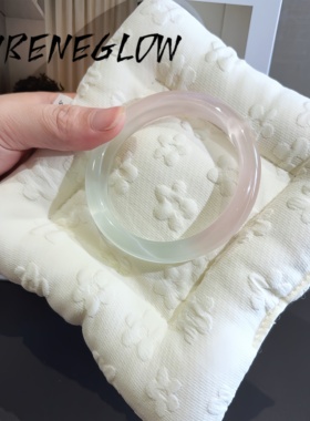 专柜品质马卡龙猫眼石手镯半山半水手镯冰透渐变色水晶三彩玉镯子
