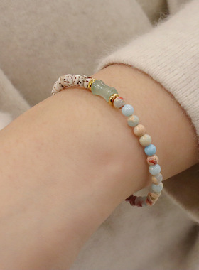 寺庙同款天然8MM寿山石手链绿东陵路路通星月菩提手串男女文玩