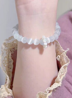 月亮少女猫眼石女款ins风小众精致手饰好运生日礼物饰品手链女生