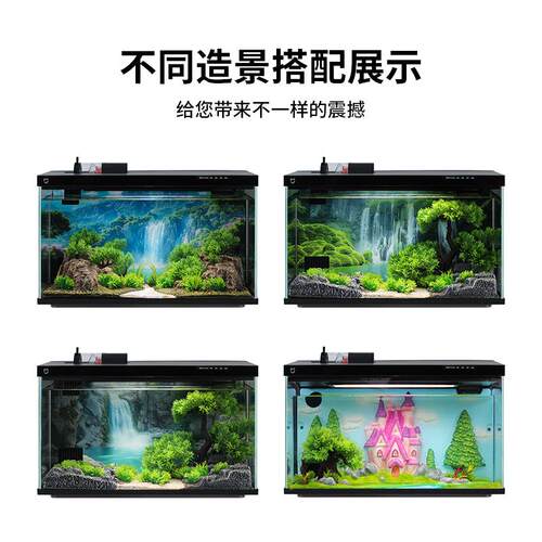 适配小米智能鱼缸造景摆件生态全套懒人背景板风景画布景装饰改装 - 图2