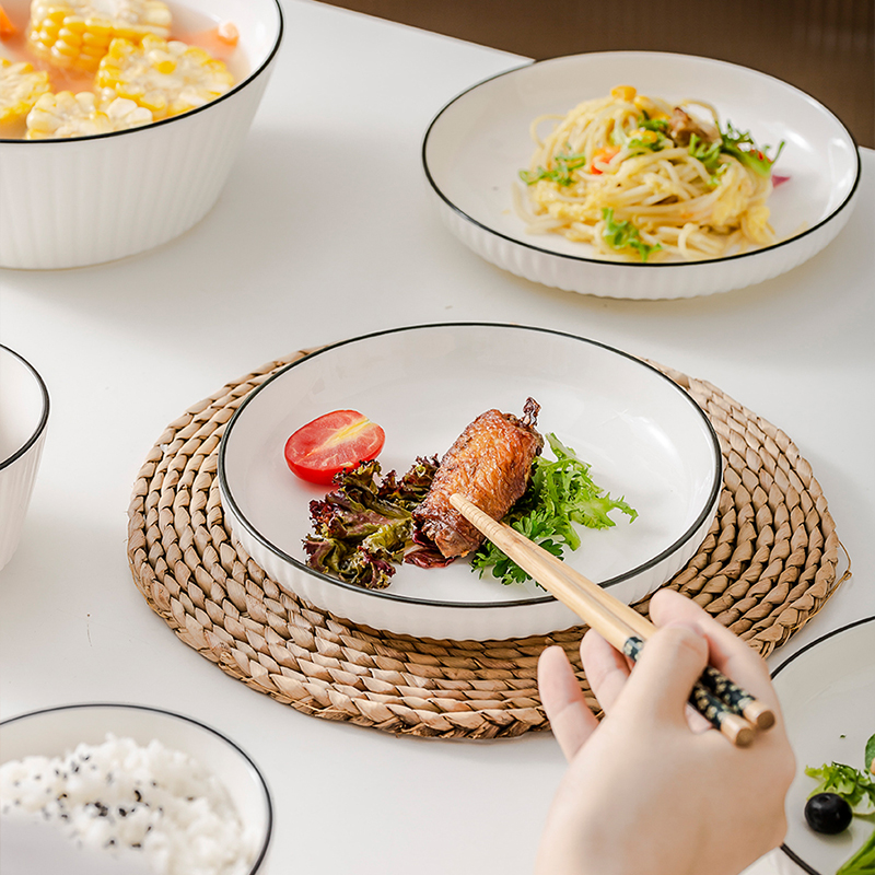 碗碟套装家用日式餐具简约陶瓷碗盘碗筷套装新居乔迁餐具吃饭碗