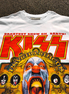 王有病工作室 重磅260G！kiss乐队 TEES 宽松大码情侣装短袖T恤
