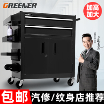 Green Forest Tool Car Steam Repair Box Trolley Drawer tool cabinet workshop with sheet iron mobile tattooed worktop