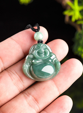 顾人玉女士天然翡翠佛公吊坠