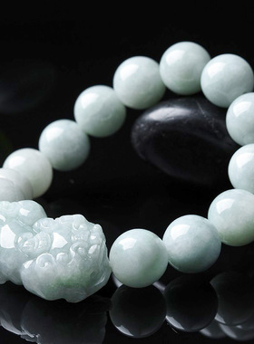 天然缅甸正品翡翠平安貔貅手串