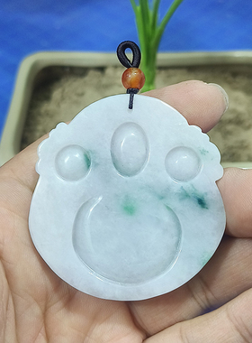 翡翠财神玉石吊坠挂件