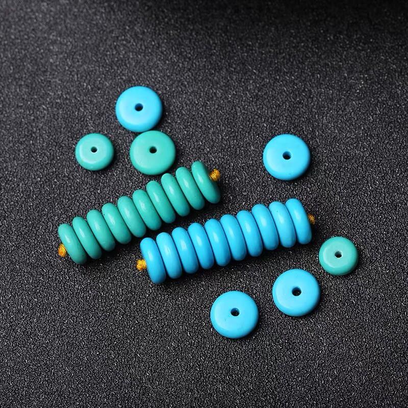 吉祥】天然绿松石隔片 高瓷高蓝垫片隔珠散珠金刚菩提文玩手串配 - 图0