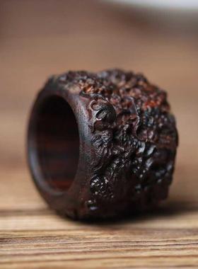 吉祥】2024龙年中式国潮九龙扳指男女款达拉干沉香木雕龙文玩手把