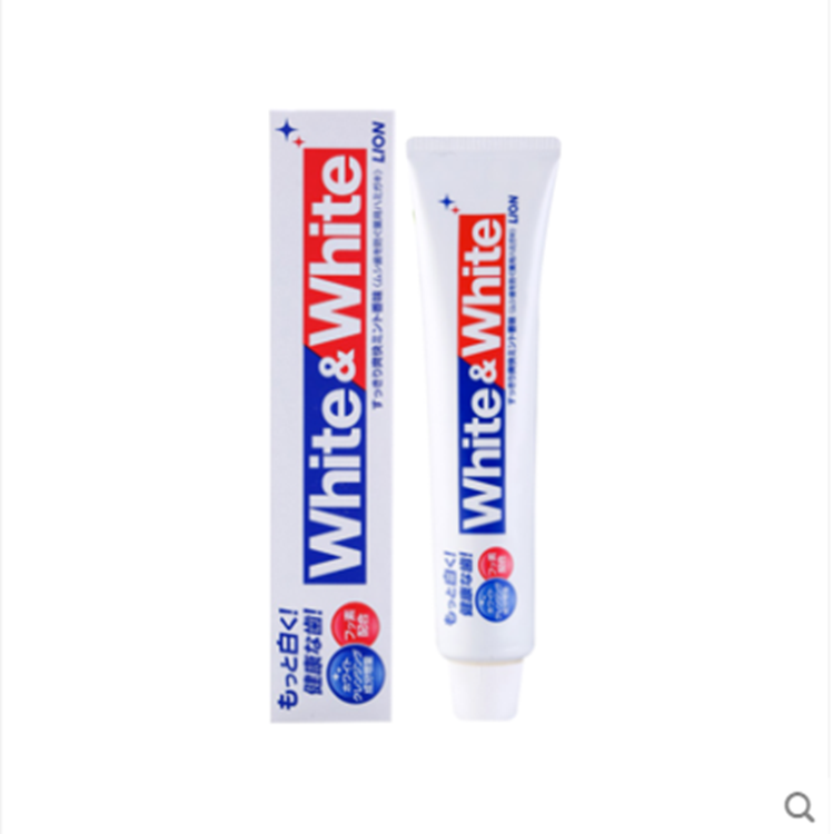 日本原装进口狮王大白white&white牙膏150g去渍