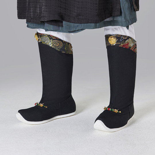 乌衣巷皂靴龙步青云男士汉服鞋明制翘头立体五金装饰古装古风靴子