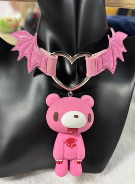 现货 gloomybear 周边暴力熊周边皮质带翅膀项链