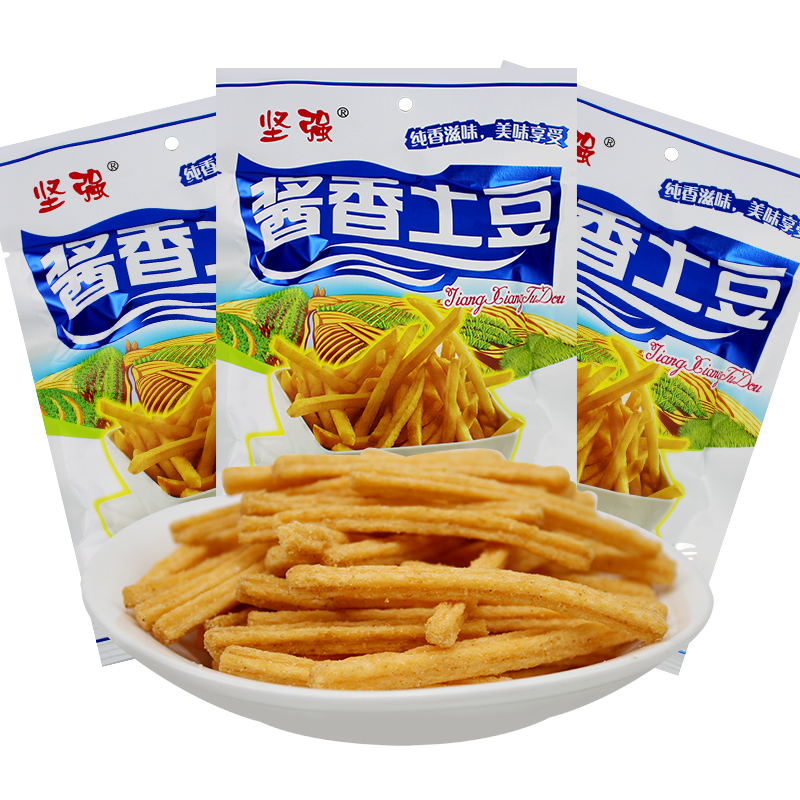 坚强酱香味土豆薯条薯片80 90后儿时经典怀旧休闲膨化食品小零食 - 图0