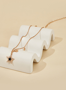 五星吊坠项链轻奢小众新款女浪漫夏季锁骨链送闰密