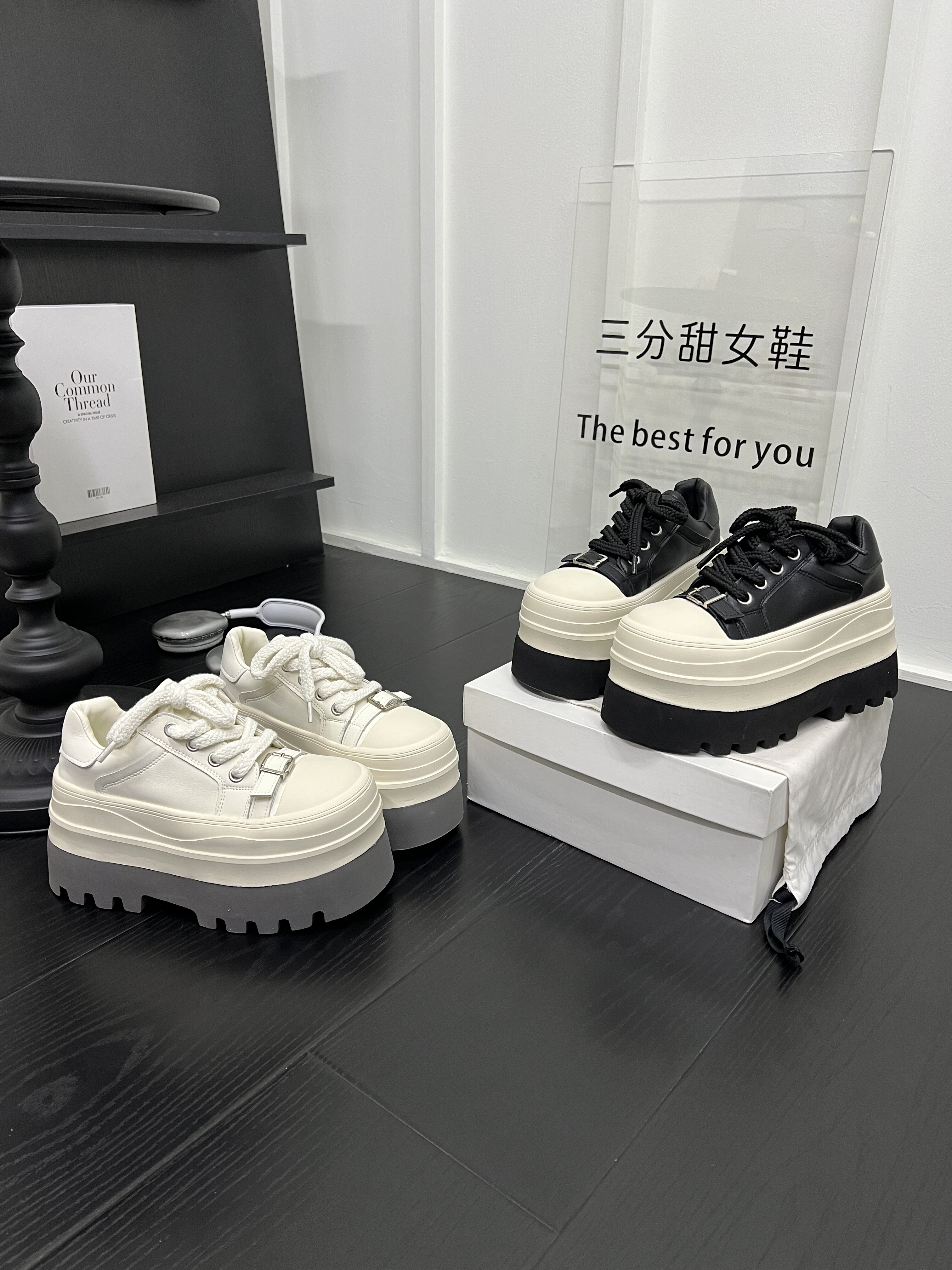 欧洲站2026年春季新款真皮厚底增高休闲鞋女百搭系带运动鞋单鞋潮,淘宝优惠券,粉丝福利购,淘宝优惠卷