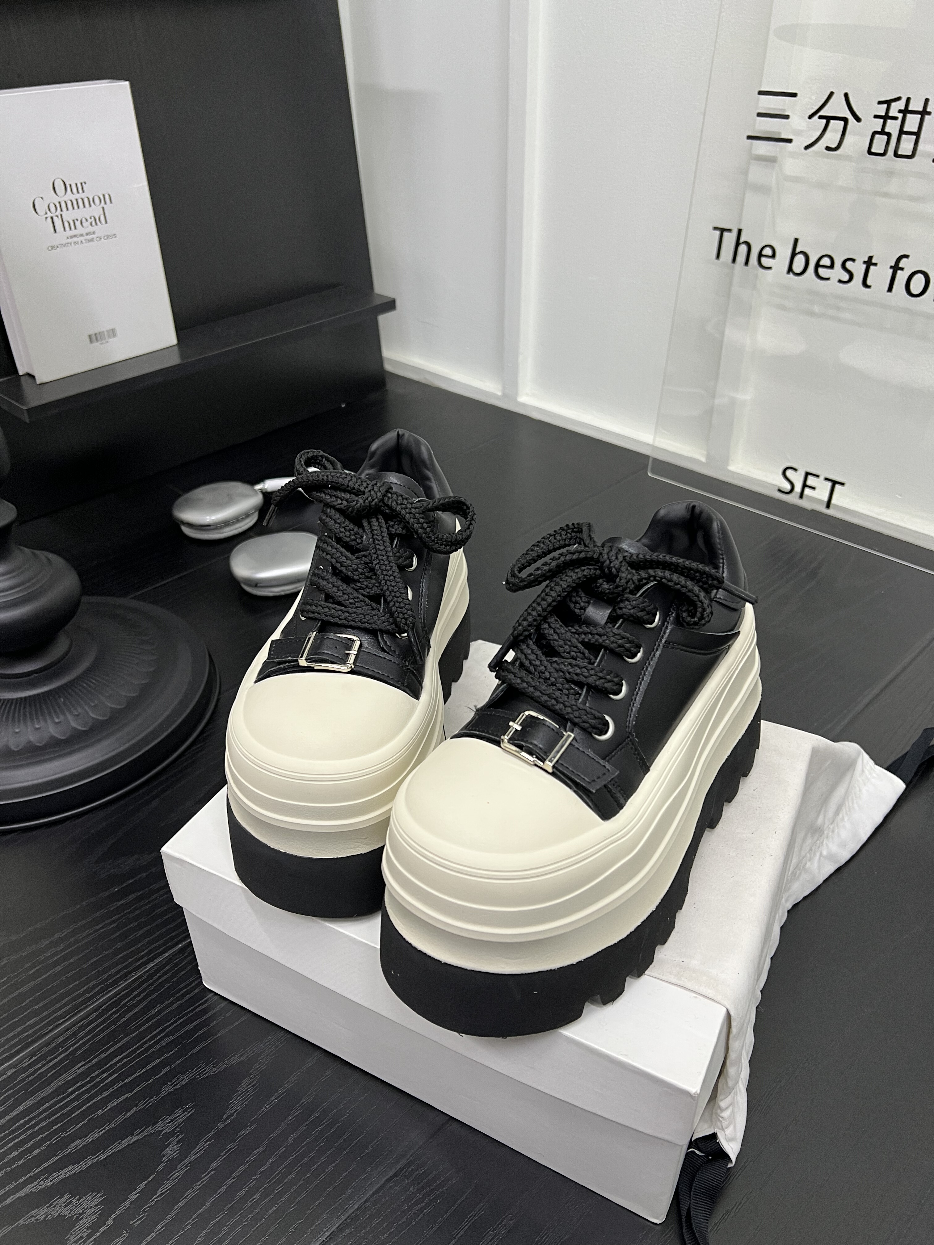 欧洲站2026年春季新款真皮厚底增高休闲鞋女百搭系带运动鞋单鞋潮,淘宝优惠券,粉丝福利购,淘宝优惠卷