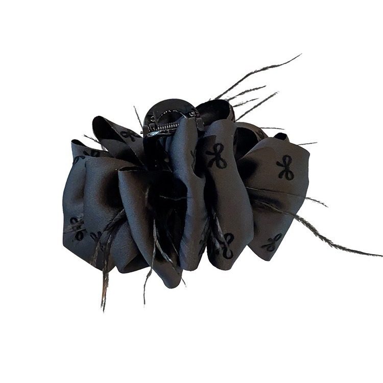 黑色大号网纱蝴蝶结抓夹女2025新款高级感发夹后脑勺鲨鱼夹子头饰,淘宝优惠券,粉丝福利购,淘宝优惠卷