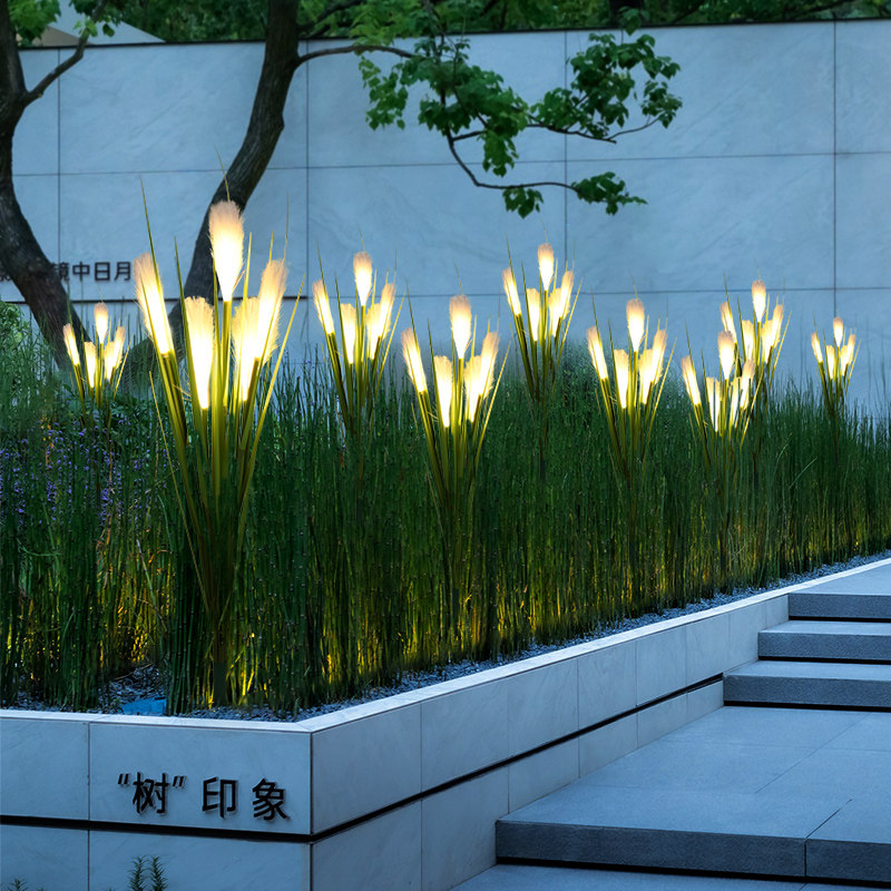 led仿真蒲公英灯芦苇灯装饰灯户外防水花园阳台发光摆件草坪灯_虎窝淘