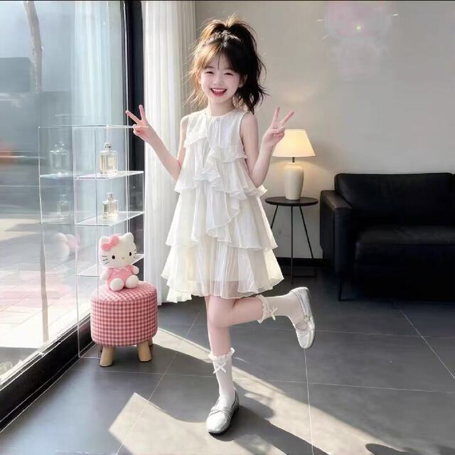 2026 Summer Girls Sleeveless Cake Dress Dress Princess