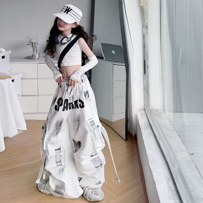 网红女童爵士舞练功服时尚帽衫街舞飘带套装小女孩模特炸街走秀服,淘宝优惠券,粉丝福利购,淘宝优惠卷