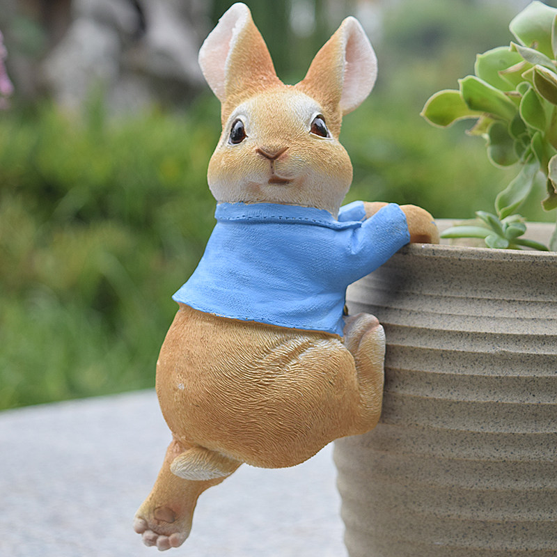 花园卡通情侣兔花盆挂件阳台树脂动物摆件庭院花店幼儿园装饰工艺,淘宝优惠券,粉丝福利购,淘宝优惠卷