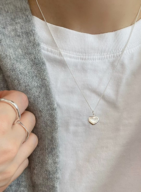 s925纯银白贝母挂坠项链