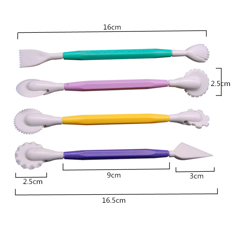 DIY烘培4件套彩色雕刻组翻糖雕刻刀/塑形刀巧克力蛋糕雕花-图3