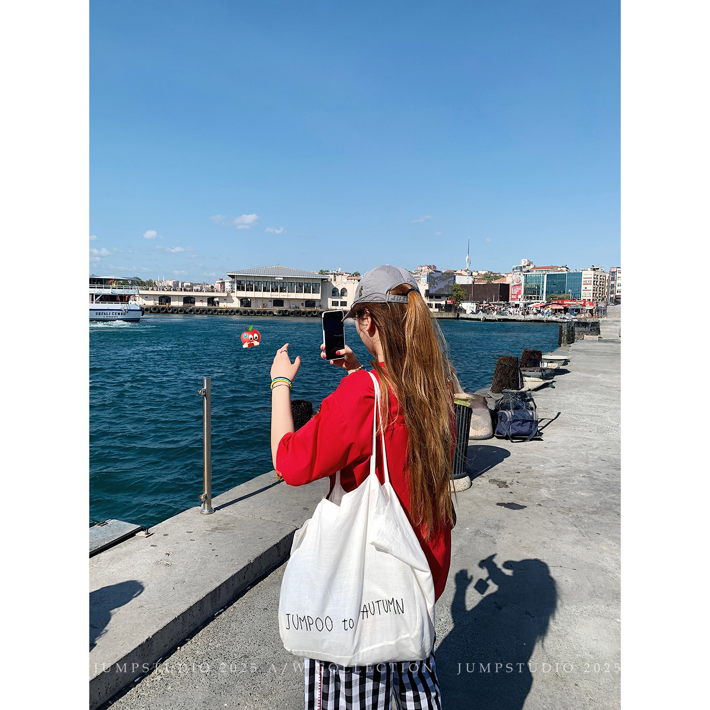 草莓跳 spring to autumu 字母刺绣单肩帆布包秋季大容量托特包,淘宝优惠券,粉丝福利购,淘宝优惠卷