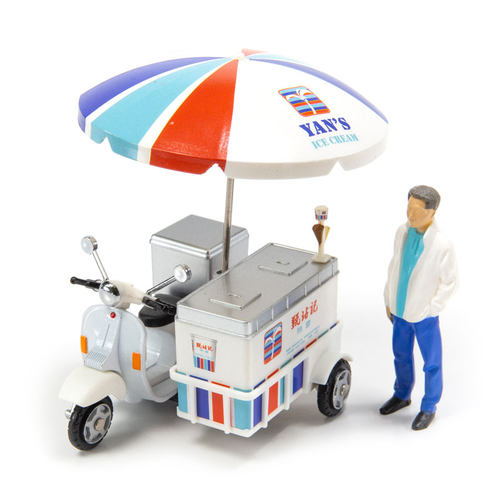 微影香港雪糕甄沾记电单车 1/35冰淇淋甜品车 香港TINY合金车车模 - 图3