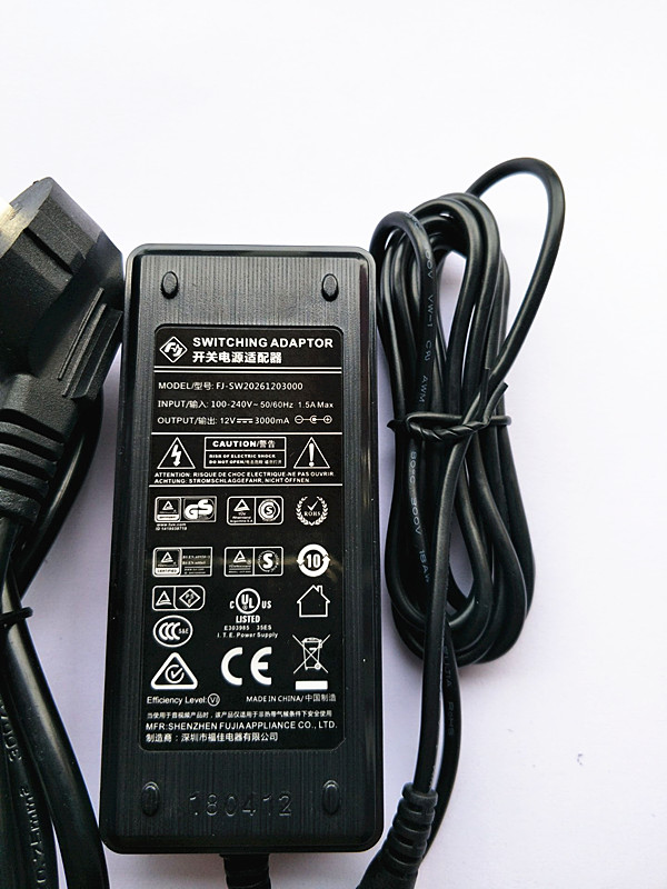 适用FUJIA福佳FJ-SW20261203000D开关电源适配器12V3000MA（3-图1